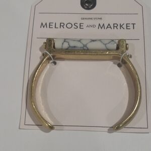Melrose & Market Gold Tone Cuff Bracelet Stone Accent - Women's Fashion Jewelry